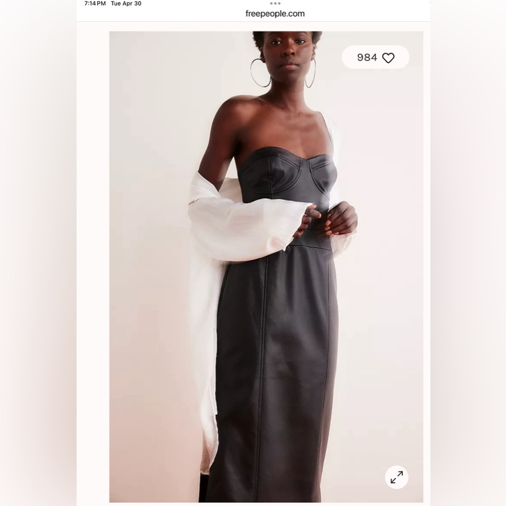 Free People Mira vegan leather midi nwt